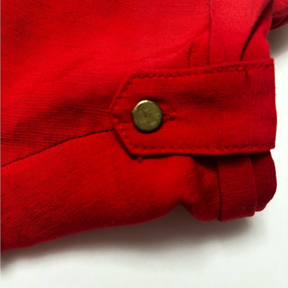 MNG Suit Women Red & Beige Dress Large Size 8 side zipper closure lined Mango - Picture 5 of 11